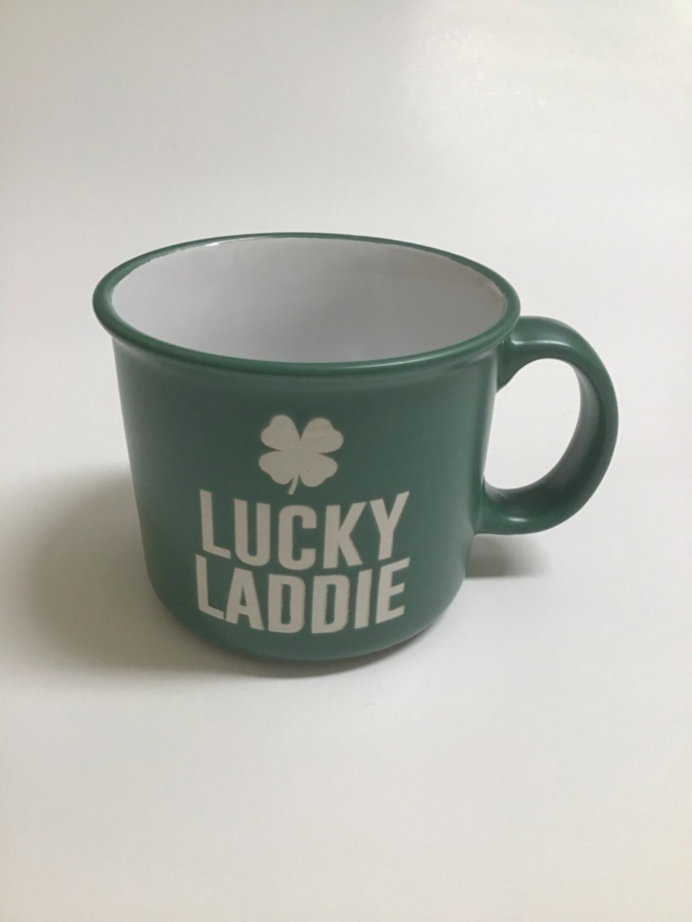 Lucky Laddie Irish Coffee Mug Green Shamrock Tea Cup Sheffield Clover Cottage